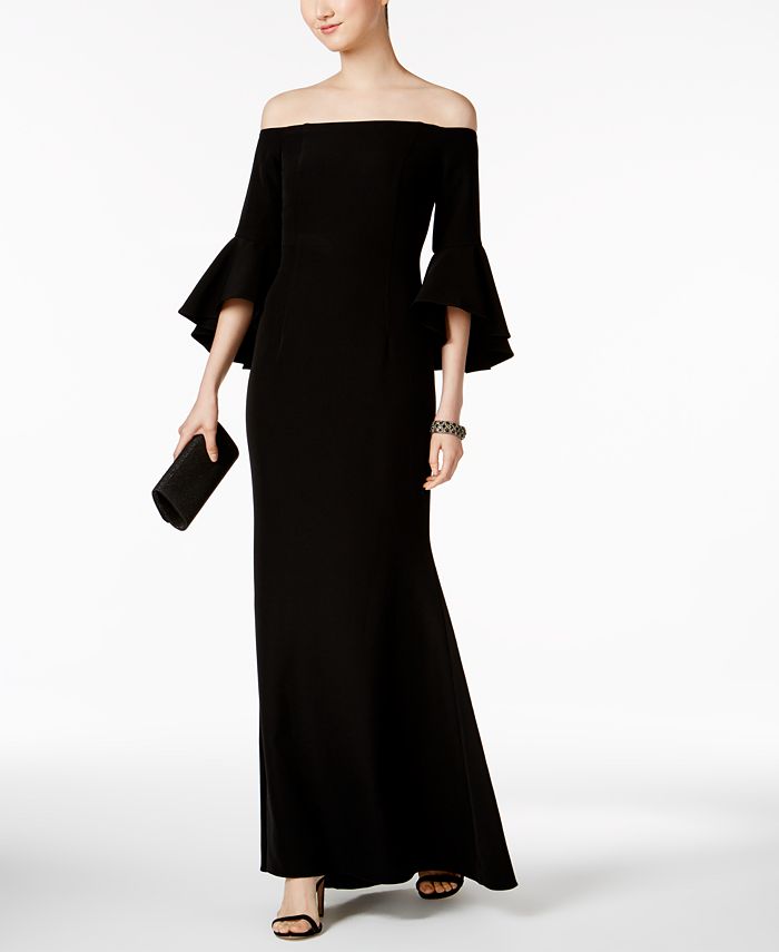 Vince Camuto Off The Shoulder Bell Sleeve Gown Macy s