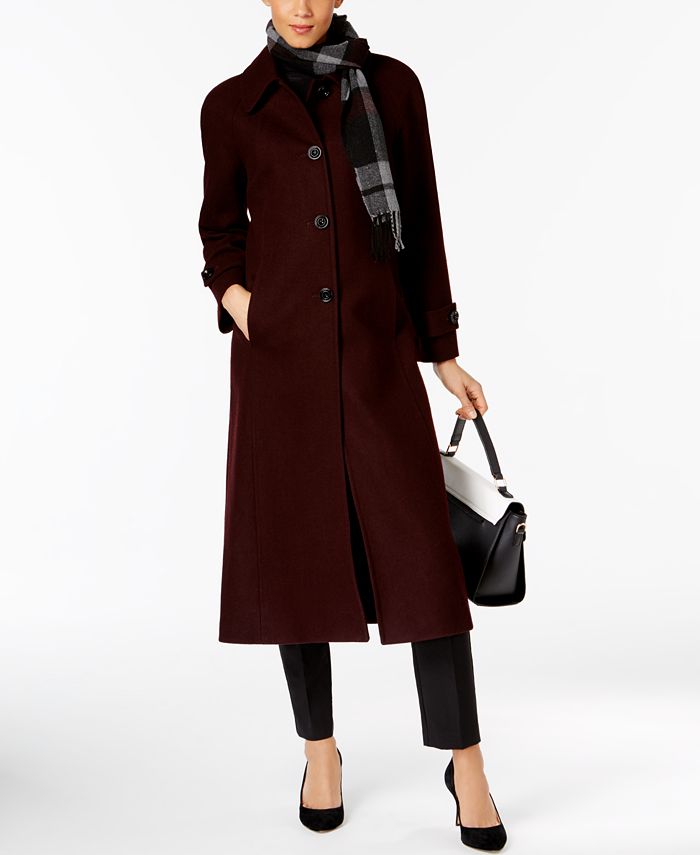 London Fog Maxi Wool-Blend Coat with Scarf & Reviews - Coats & Jackets ...