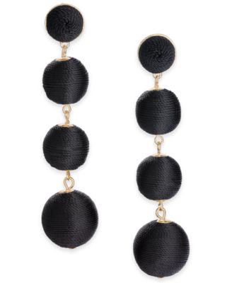 INC International Concepts - Gold-Tone Graduated Thread-Wrapped Linear Drop Earrings