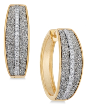 image of Diamond Glitter Hoop Earrings (1/5 ct. t.w.) in 18k Gold-Plated Sterling Silver