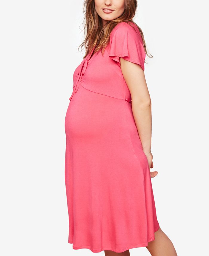 Motherhood Maternity Flutter-Sleeve Dress - Macy's