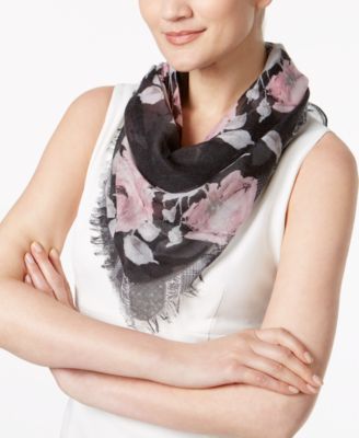 INC International Concepts - Rose-Print Triangle Scarf
