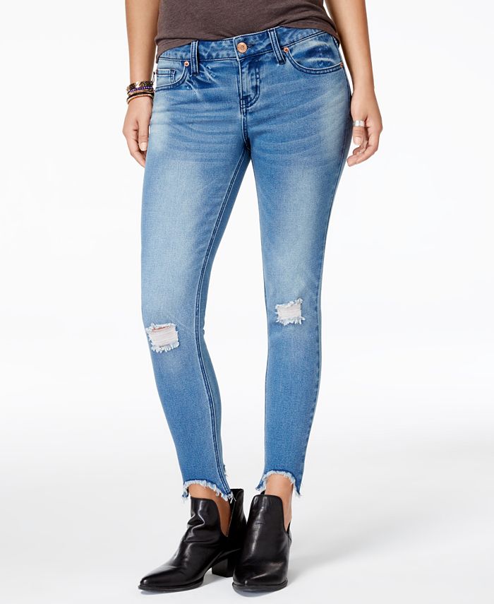 Rampage Juniors' Ripped Skinny Ankle Jeans - Macy's