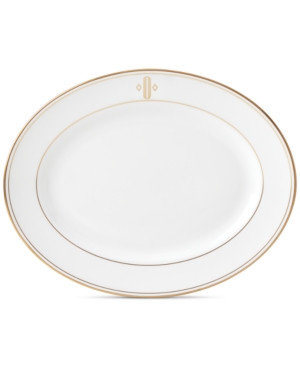 Lenox Federal Gold Monogram Oval Platter Block Letters