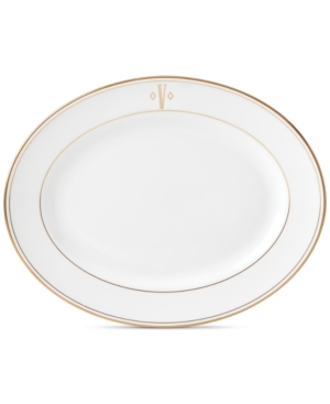 Lenox Federal Gold Monogram Oval Platter Block Letters