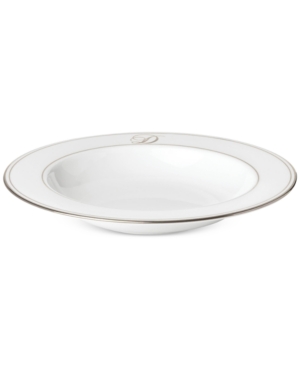 Lenox Federal Platinum Monogram Pasta/Rim Soup Bowl Script Letters