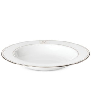 Lenox Federal Platinum Monogram Pasta/Rim Soup Bowl Script Letters