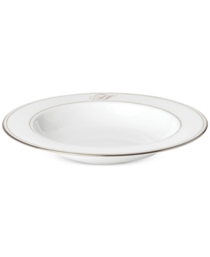 Lenox Federal Platinum Monogram Pasta/Rim Soup Bowl Script Letters