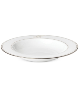 Lenox Federal Platinum Monogram Pasta/Rim Soup Bowl Script Letters