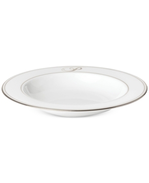 Lenox Federal Platinum Monogram Pasta/Rim Soup Bowl Script Letters