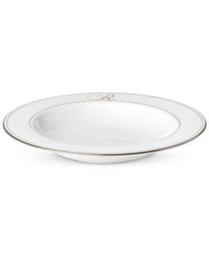 Lenox Federal Platinum Monogram Pasta/Rim Soup Bowl Script Letters