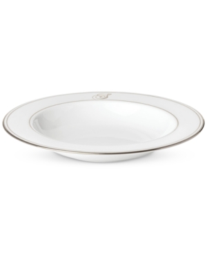Lenox Federal Platinum Monogram Pasta/Rim Soup Bowl Script Letters