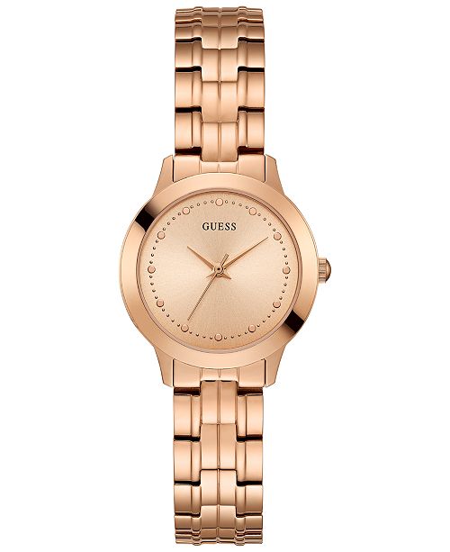 Guess Women S Rose Gold Tone Stainless Steel Bracelet Watch