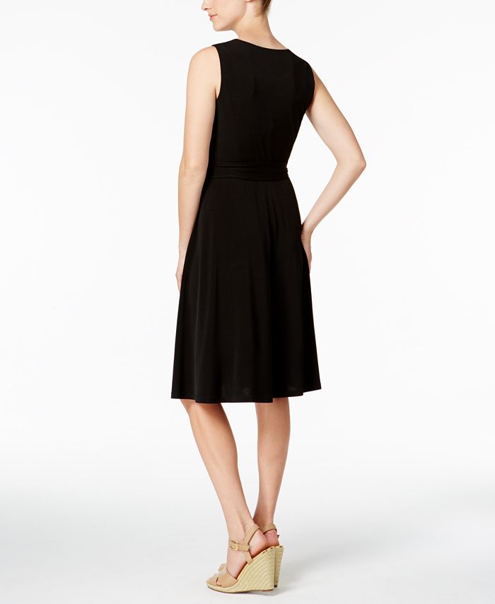 Charter Club Petite Belted Fit & Flare Dress, Created for Macy's Macy's