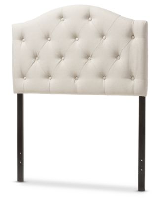 Furniture - Myra Faux Leather Upholstered Button-Tufted Scalloped Twin Headboard, Quick Ship