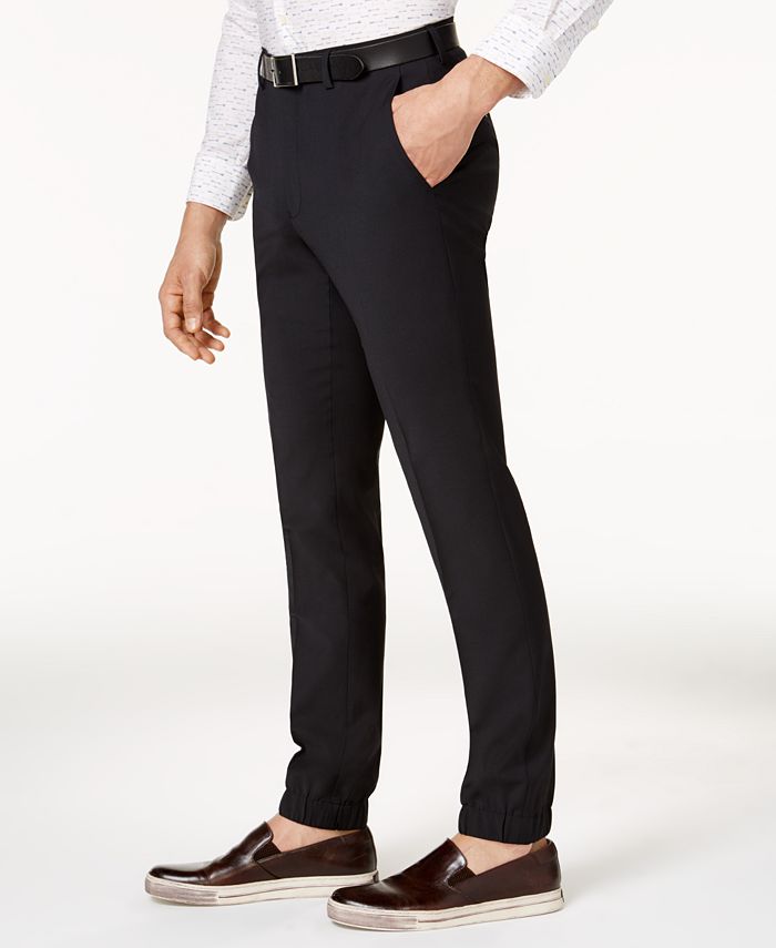 Bar III Men's Extra SlimFit Stretch WrinkleResistant Black Jogger