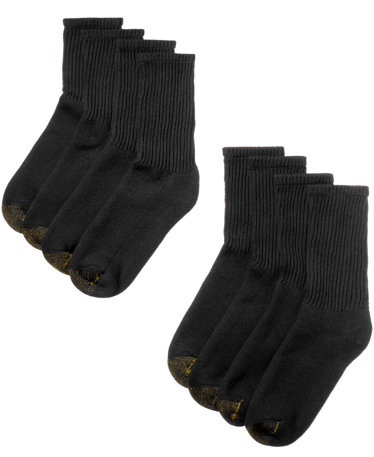 Men's 8 Pack Athletic Crew Socks - Black
