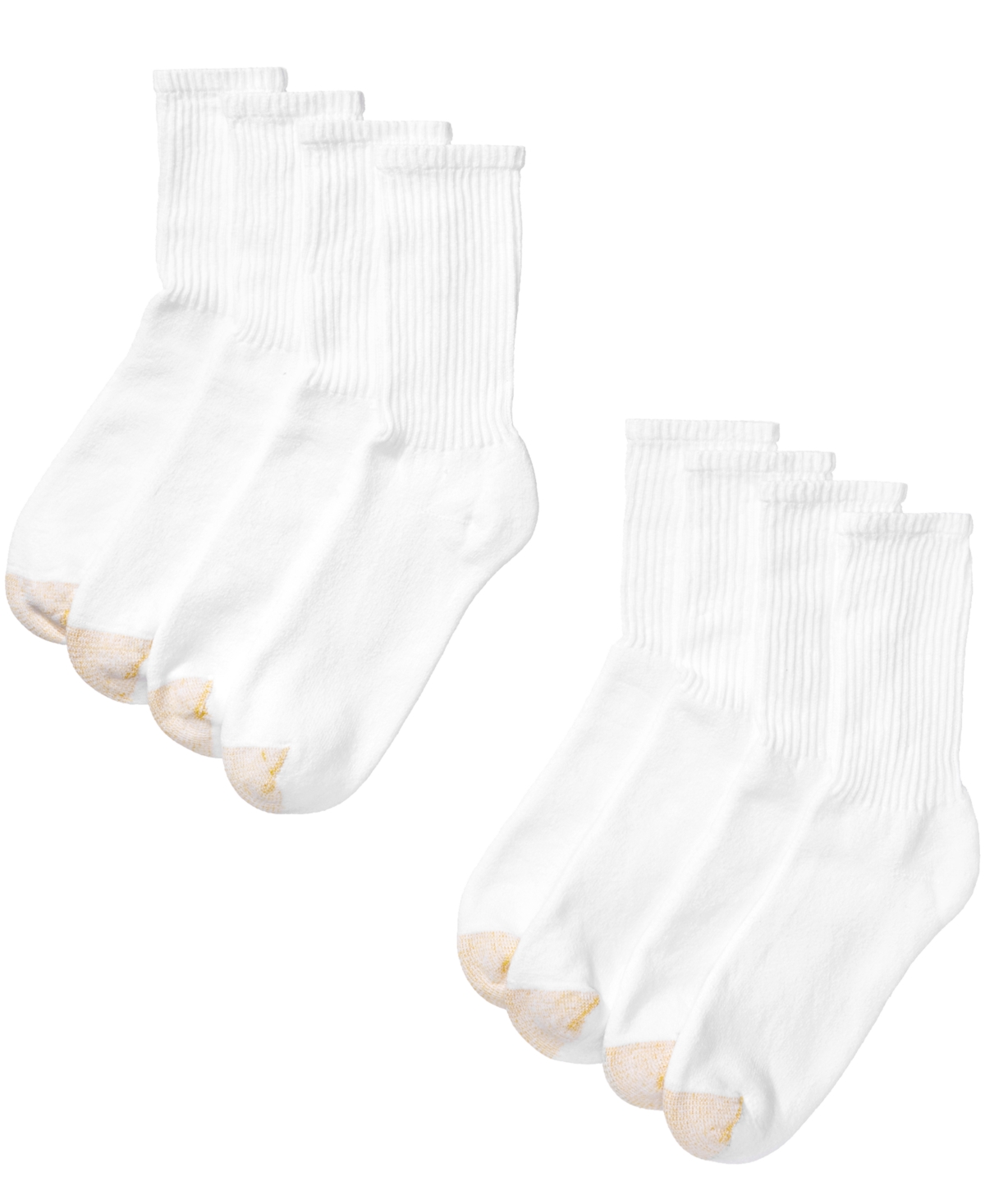 Men's 8 Pack Athletic Crew Socks - White