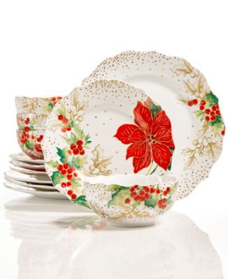 222 Fifth CLOSEOUT! Winter Confetti Dinnerware Set Macy's