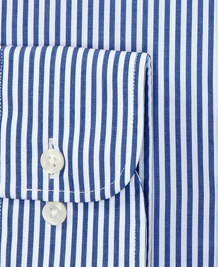 Lauren Ralph Lauren Non-Iron Blue Bengal Stripe Dress Shirt - Macy's