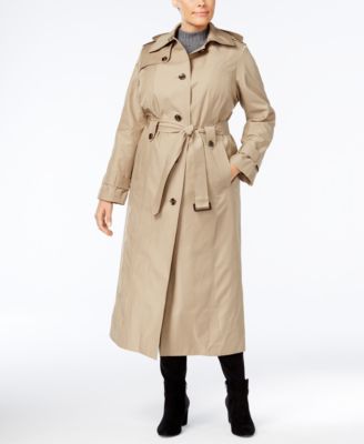 London Fog - Plus Size Maxi Trench Coat