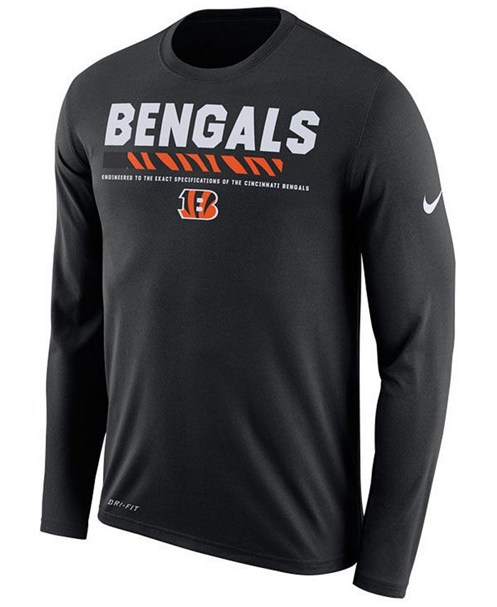 Nike Men's Cincinnati Bengals Legend Staff Long Sleeve T-Shirt - Macy's