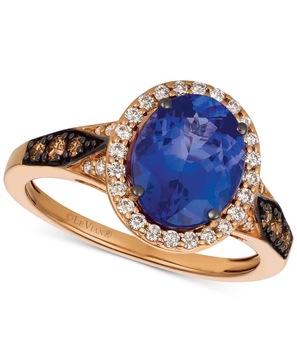 Le Vian Chocolatier Blueberry Tanzanite (2-1/2 ct. t.w.) & Diamond (3/8 ct. t.w.) Ring in 14k Rose Gold