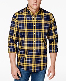 Men's Perry Plaid Stretch Shirt with Pocket, Created for Macy's 