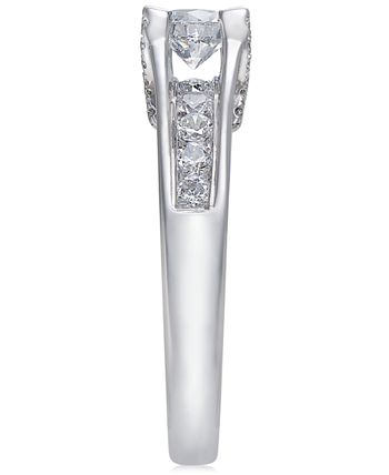 X3 Certified Diamond Engagement Ring in 18k White Gold 1 ct. t.w