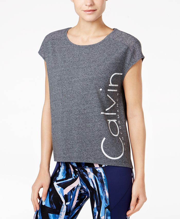 Calvin klein cropped logo t shirt Clearance