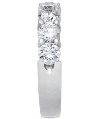 Certified Seven Diamond Station Band Ring in 14k White Gold (1-1/2 ct. t.w.)