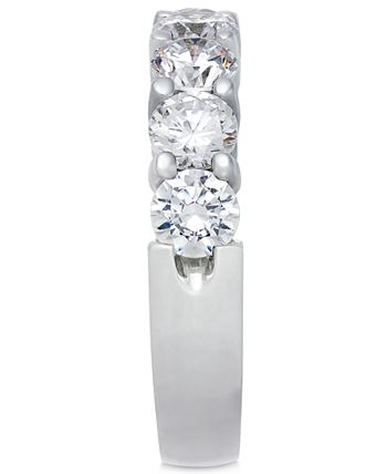 Macy's - Certified Seven Diamond Station Band Ring in 14k White Gold (1-1/2 ct. t.w.)