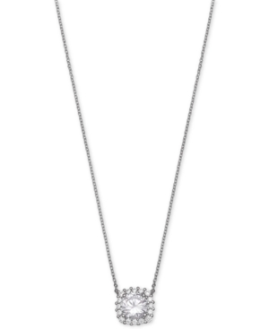 image of Giani Bernini Cubic Zirconia Halo Pendant Necklace in Sterling Silver, Created for Macy-s
