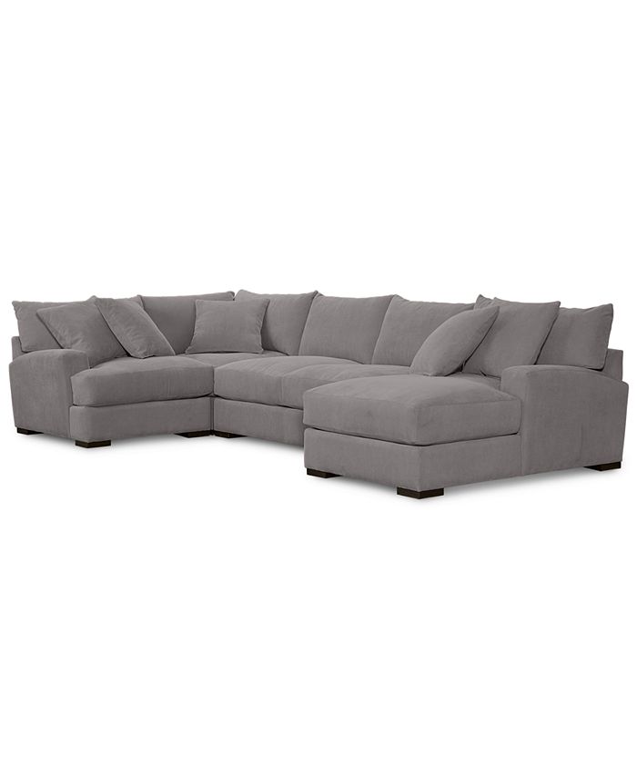 Furniture Rhyder 4Pc. 80'' Fabric Sectional Sofa with Chaise, Created