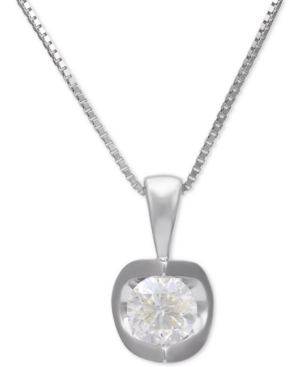 image of Diamond Pendant Necklace (3/8 ct. t.w.) in 14k White Gold