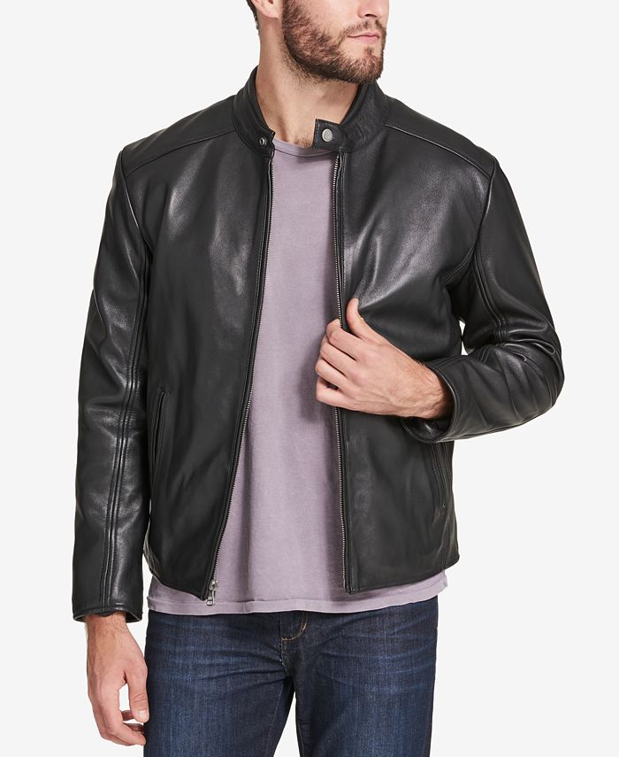 Marc New York Men's Leather Moto Jacket Black