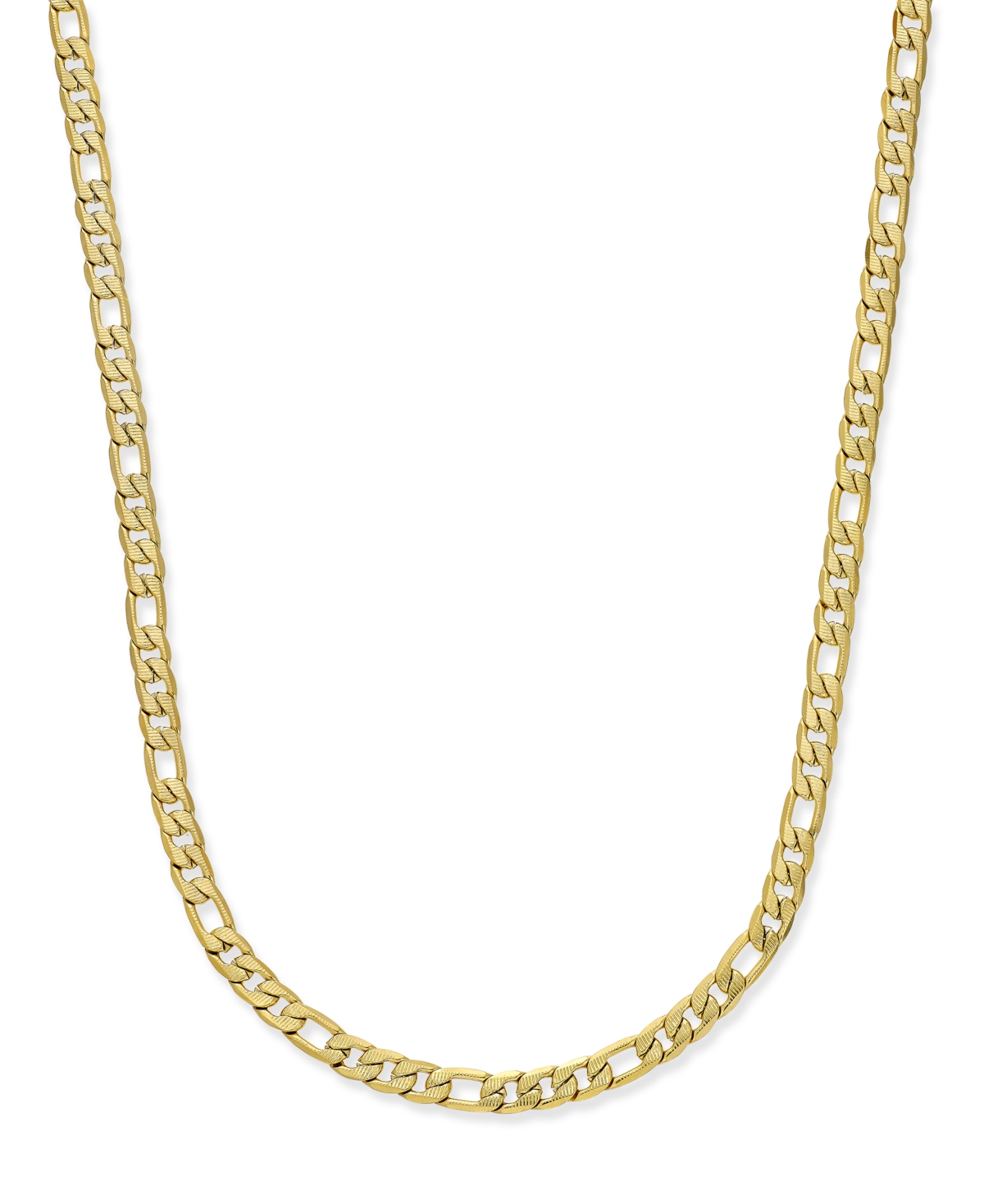 Men's Gold-Tone Figaro Chain Necklace - Gold