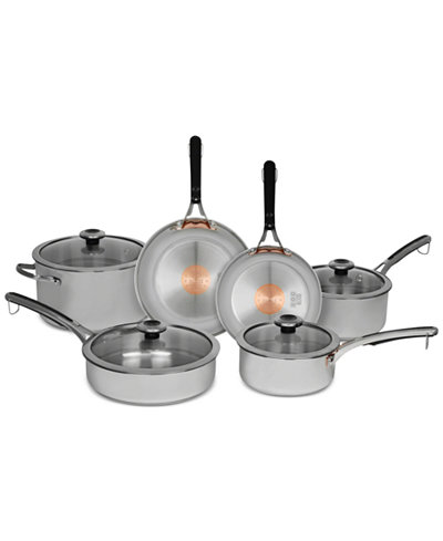 Revere®Copper Confidence Core™ 10-Pc. Stainless Steel Cookware Set