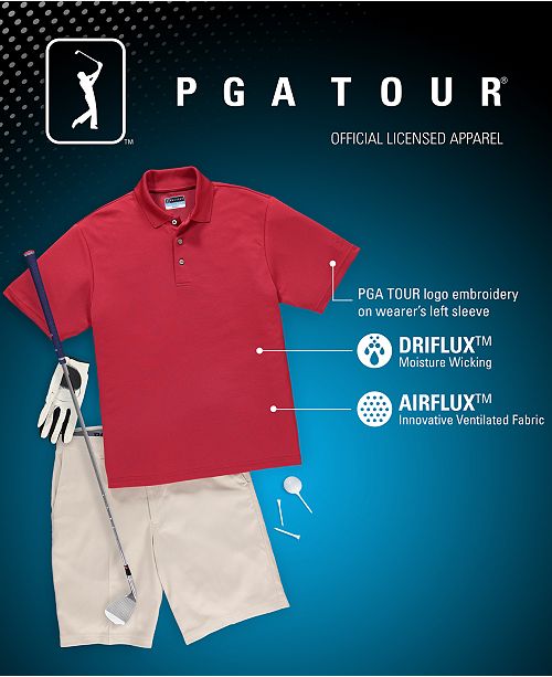 Pga Tour Men S Airflux Solid Golf Polo Shirt Reviews Polos