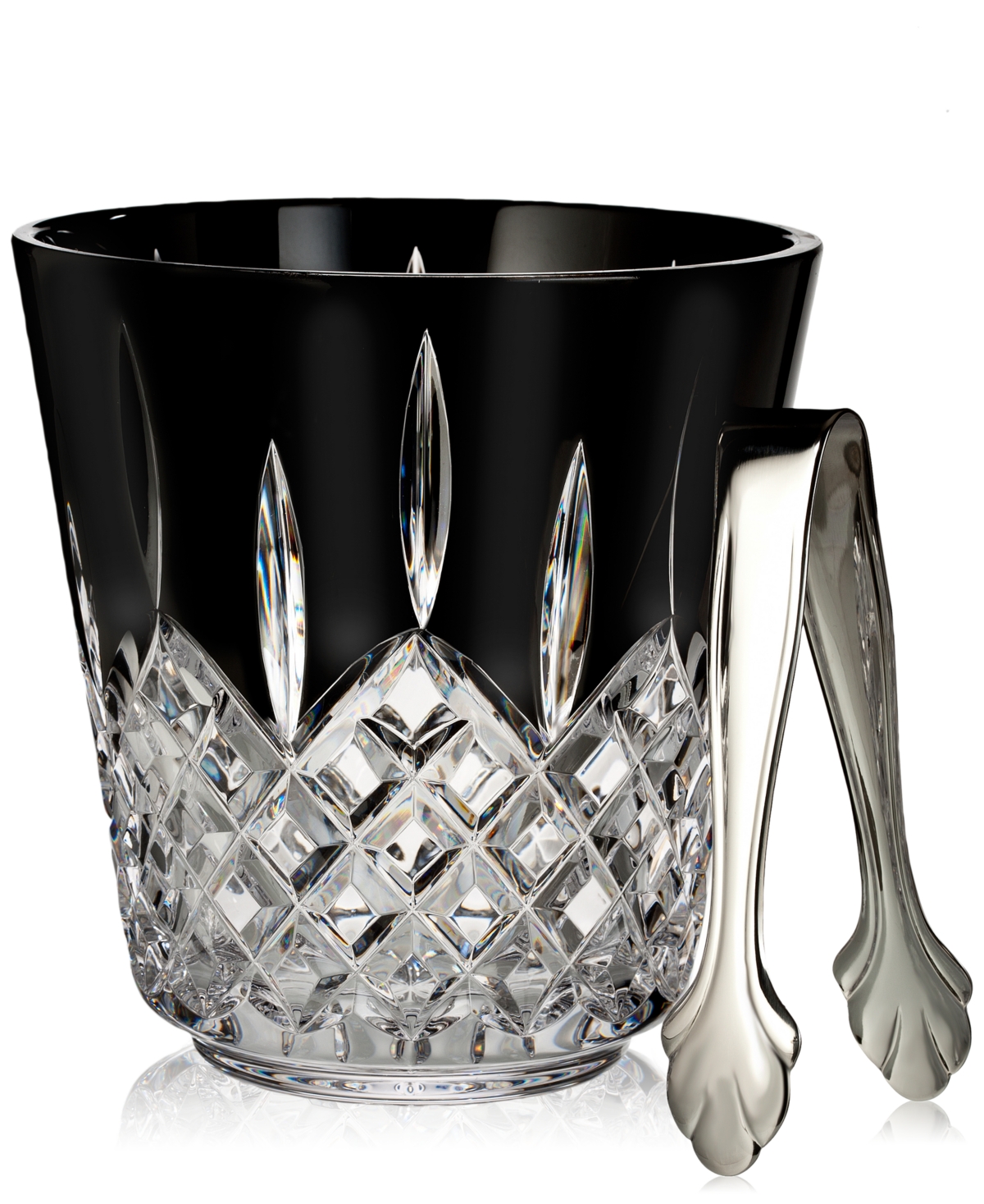 Waterford Lismore Black Ice Bucket With Tongs