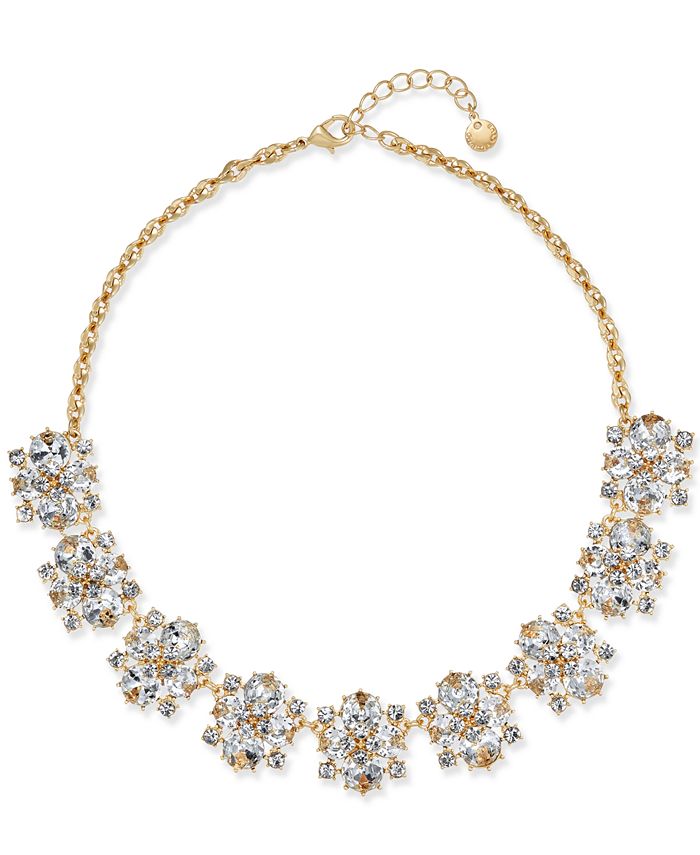 Charter Club Gold-Tone Crystal Cluster Statement Necklace, Created for ...