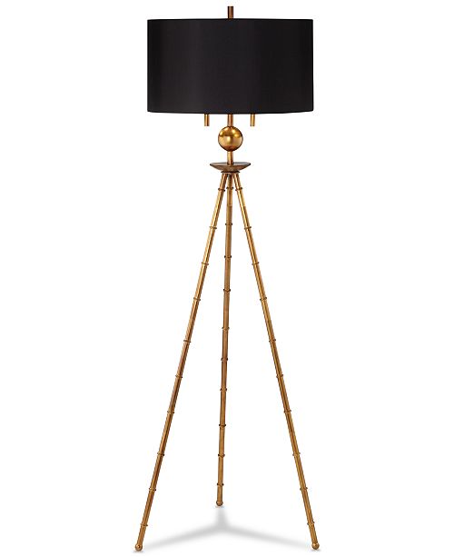 Kathy Ireland Pacific Coast Bambusa Leaf Tripod Floor Lamp