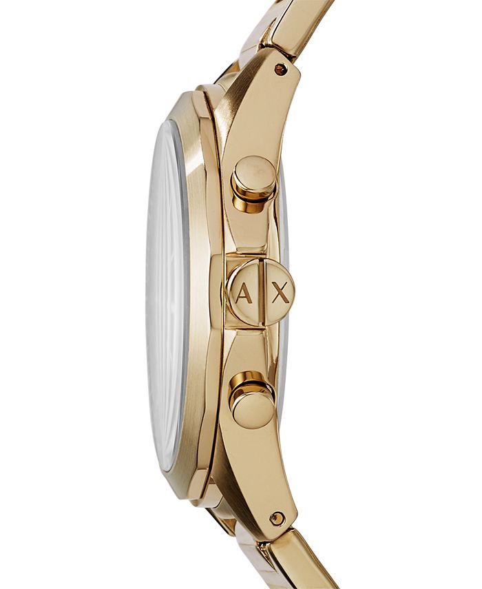 armani exchange drexler gold tone bracelet mens watch