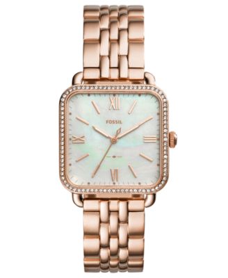 Fossil - Women's Micah Rose Gold-Tone Stainless Steel Bracelet Watch 32x32mm