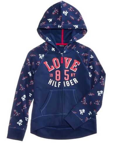 Tommy Hilfiger Graphic-Print Zip-Up Hoodie, Big Girls (7-16)