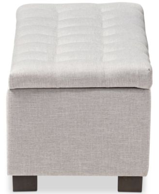 Roanoke Grid-Tufting Storage Ottoman Bench