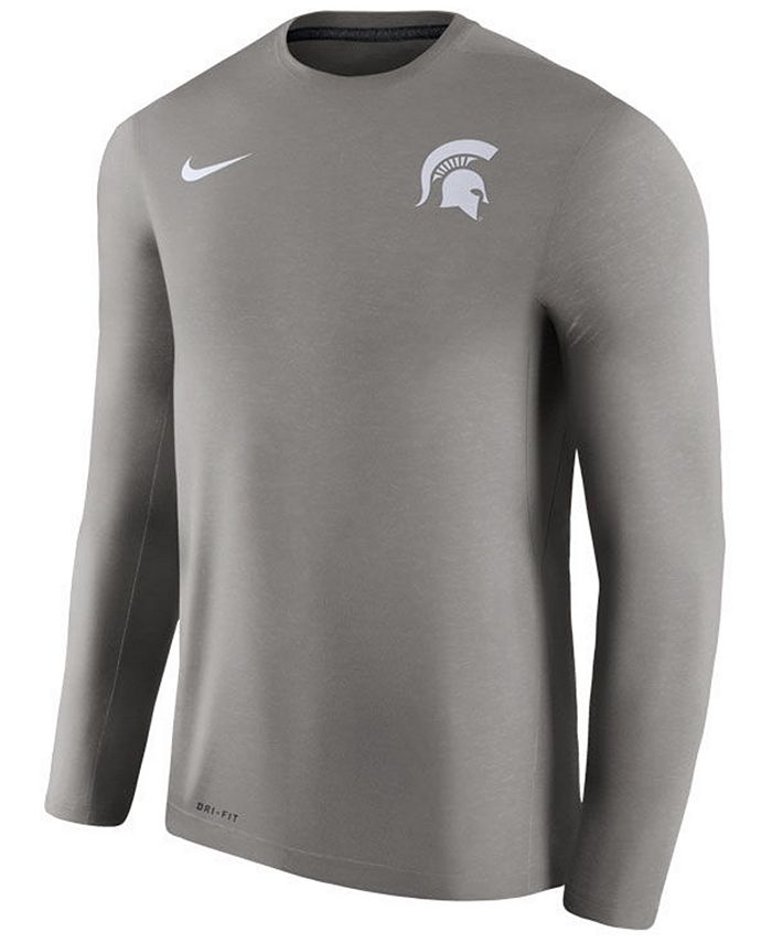 Nike Men's Michigan State Spartans Dri-Fit Touch Longsleeve T-Shirt ...