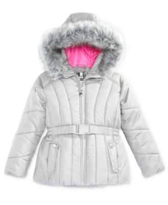 calvin klein big girls belted puffer jacket