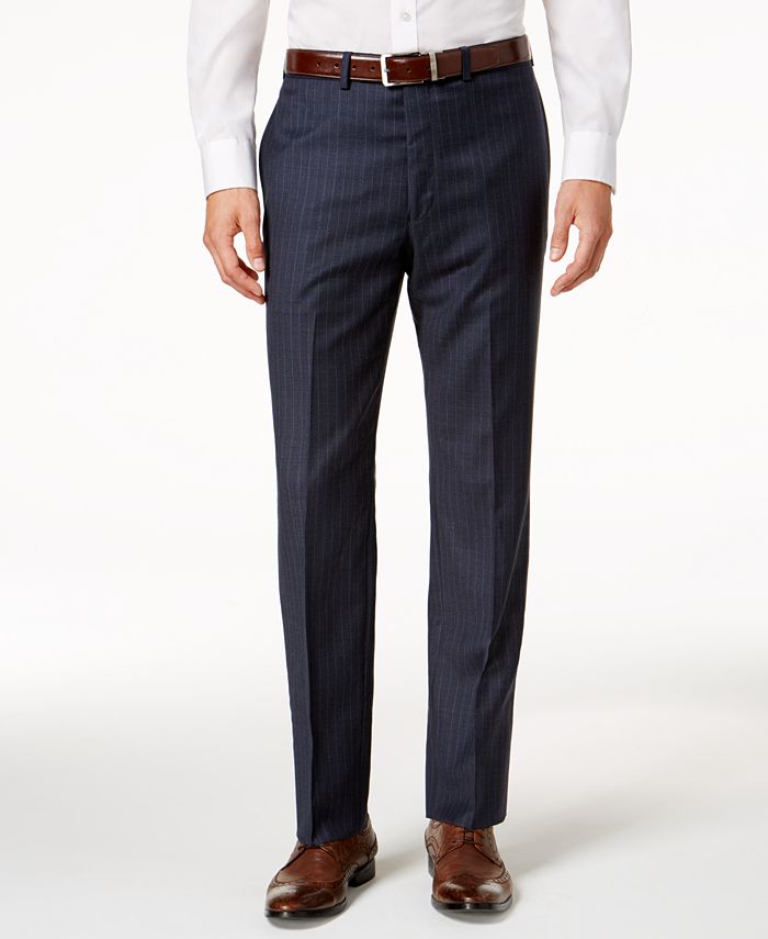 Calvin Klein Men's Slim-Fit Stretch Denim Blue Pinstripe Suit - Macy's
