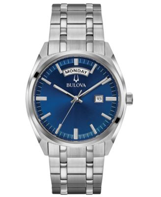 Bulova Men's Classic Stainless Steel Bracelet Watch 39mm - Macy's